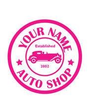 Load image into Gallery viewer, CUSTOM AUTO SHOP WALL DECAL IN HOT PINK
