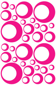 HOT PINK BUBBLE DECALS