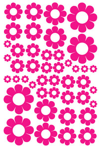 HOT PINK DAISY STICKERS