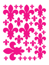 Load image into Gallery viewer, HOT PINK FLEUR DE LIS WALL DECALS
