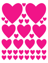 Load image into Gallery viewer, HOT PINK HEART WALL DECALS
