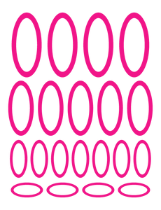 HOT PINK OVAL WALL DECALS