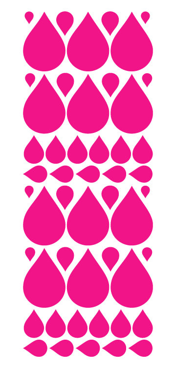 Hot Pink Raindrop Wall Decals & Stickers | WhimsiDecals