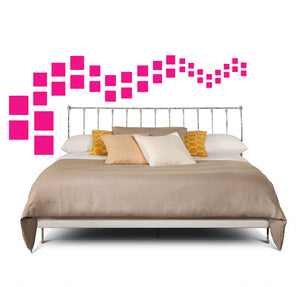 SQUARE WALL DECALS IN HOT PINK