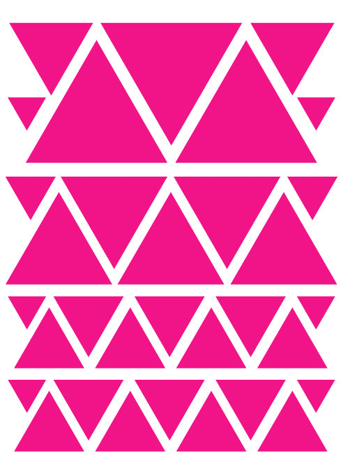 HOT PINK TRIANGLE WALL DECALS
