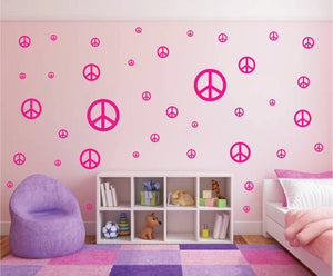 HOT PINK PEACE SIGN STICKER