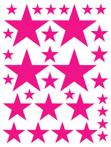 HOT PINK STAR WALL DECALS