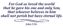 Load image into Gallery viewer, JOHN 3:16 RELIGIOUS WALL DECAL IN NAVY BLUE
