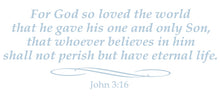 Load image into Gallery viewer, JOHN 3:16 RELIGIOUS WALL DECAL IN POWDER BLUE
