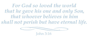 JOHN 3:16 RELIGIOUS WALL DECAL IN POWDER BLUE