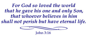 JOHN 3:16 RELIGIOUS WALL DECAL IN ROYAL BLUE