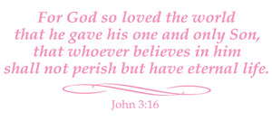 JOHN 3:16 RELIGIOUS WALL DECAL IN SOFT PINK