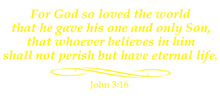 Load image into Gallery viewer, JOHN 3:16 RELIGIOUS WALL DECAL IN YELLOW

