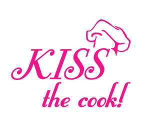 KISS THE COOK WALL DECAL IN HOT PINK