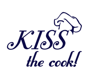 KISS THE COOK WALL DECAL IN NAVY BLUE