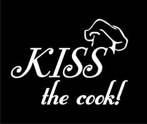 KISS THE COOK WALL DECAL IN WHITE