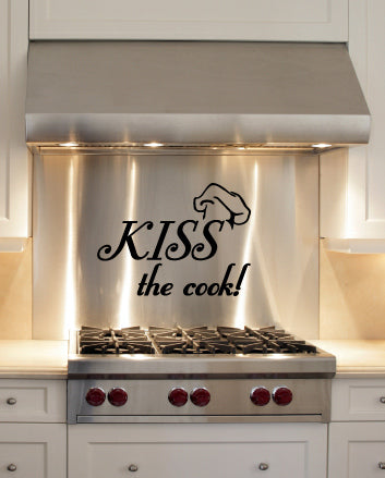 Kiss the Cook Wall Decal & Sticker | Kitchen Decal | WhimsiDecals