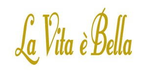 LA VITA E BELLA ITALIAN WORD WALL DECAL IN GOLD