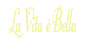 LA VITA E BELLA ITALIAN WORD WALL DECAL IN PALE YELLOW