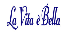 Load image into Gallery viewer, LA VITA E BELLA ITALIAN WORD WALL DECAL IN ROYAL BLUE
