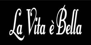 LA VITA E BELLA ITALIAN WORD WALL DECAL IN WHITE