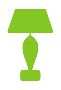 LAMP SILHOUETTE WALL DECAL IN LIME GREEN