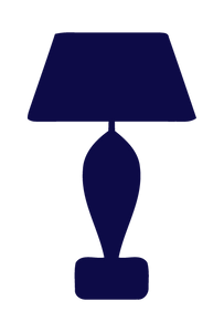LAMP SILHOUETTE WALL DECAL IN NAVY BLUE