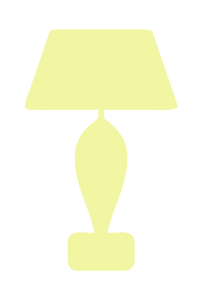 LAMP SILHOUETTE WALL DECAL IN PALE YELLOW