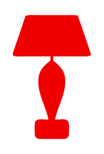 LAMP SILHOUETTE WALL DECAL IN RED