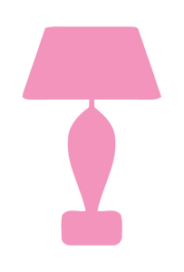 LAMP SILHOUETTE WALL DECAL IN SOFT PINK