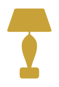 LAMP SILHOUETTE WALL DECAL IN CARAMEL TAN
