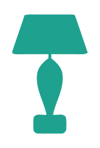 LAMP SILHOUETTE WALL DECAL IN TURQUOISE