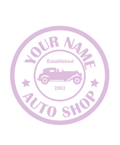 CUSTOM AUTO SHOP WALL DECAL IN LAVENDER