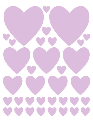 LAVENDER HEART WALL DECALS