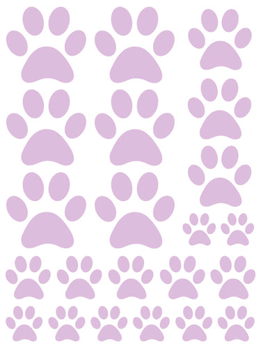LAVENDER PAW PRINT WALL DECALS
