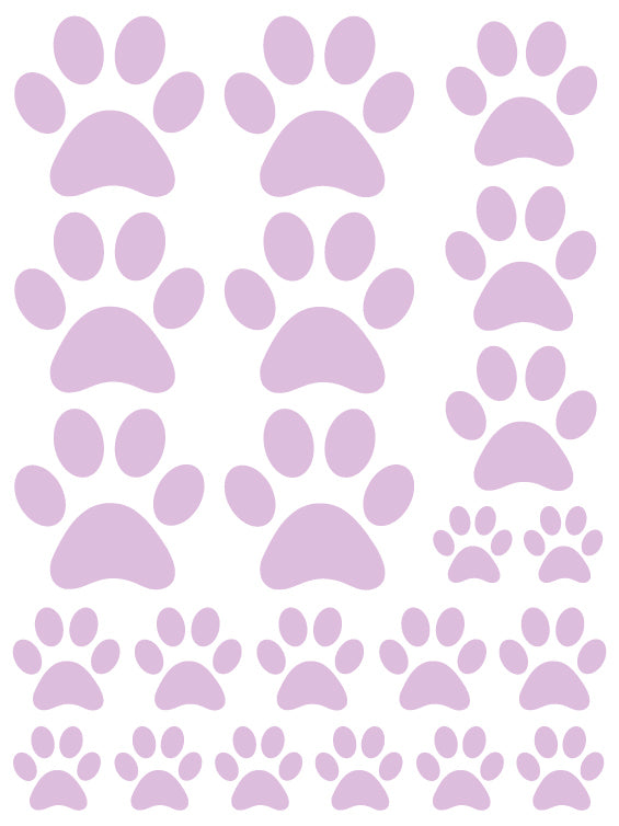 LAVENDER PAW PRINT WALL DECALS