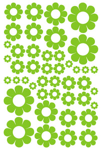 LIME GREEN DAISY WALL STICKERS