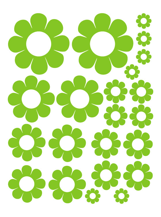 Printed Lime Green Daisy Flower Sticker