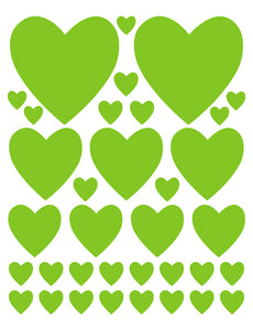 LIME GREEN HEART WALL DECALS