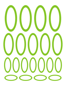 LIME GREEN OVAL WALL DECALS