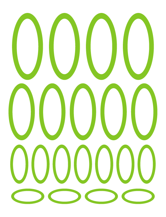 LIME GREEN OVAL WALL DECALS
