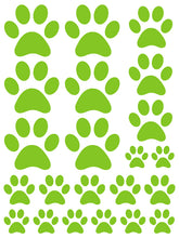 Load image into Gallery viewer, LIME GREEN PAW PRINT WALL DECALS
