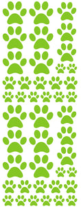 LIME GREEN PAW PRINT DECALS