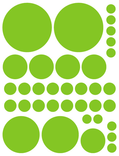 LIME GREEN POLKA DOT WALL DECALS