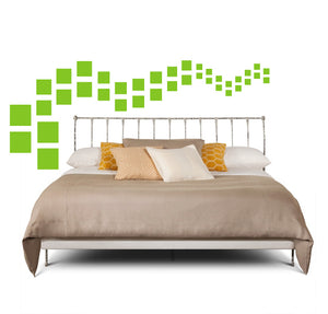 SQUARE WALL DECALS IN LIME GREEN