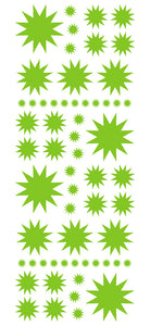 LIME GREEN STARBURST WALL STICKERS