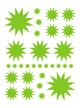 Load image into Gallery viewer, LIME GREEN STARBURST WALL DECALS
