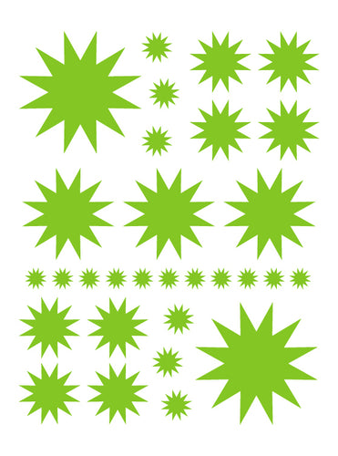 LIME GREEN STARBURST WALL DECALS