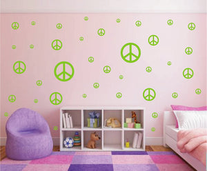 LIME GREEN PEACE SIGN STICKER