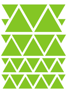 LIME GREEN TRIANGLE WALL DECALS